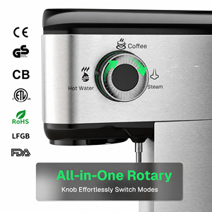 Machine à expresso <span class=keywords><strong>semi</strong></span>-<span class=keywords><strong>automatique</strong></span> électrique pour la maison, 15 bars de pression, contrôle LED avec mousseur à lait, pour la maison, le bureau, la cuisine, l'hôtel - Product Image 3