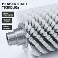 Brosse spirale industrielle en nylon abrasif pour le lavage du verre, le ponçage du bois, le débavurage du métal, le lavage des fruits, diamètre 20-300 mm