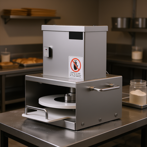 Presse à pâte à pizza électrique en acier inoxydable de 6 pouces, épaisseur réglable, équipement de boulangerie commercial, 100 pièces - Product Image 2