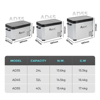 AD55 Alpicool Camping 12V DC/AC Compresseur Réfrigérateur de voiture à double zone Congélateurs électroniques portables Mini réfrigérateur Voiture Maison Double usage