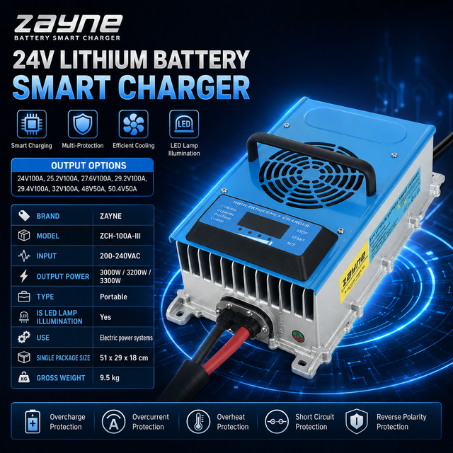 Heavy Duty Forklift Battery Charger 29.2V Waterproof LFP Smart Charger for Marine and Industrial Equipment