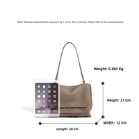 Sac à bandoulière en cuir véritable grainé personnalisé avec logo de luxe, sac à main pour femme, luxe discret