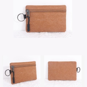 <b>Cheap</b> Price Canvas Coin <b>Purse</b> Portable Key Cards Holder Small Wallet Bag with Zipper Closure - Product Image 6