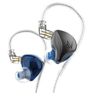 KZ ZEX Headphone In-Ear Elektrik, Headset Audio Fonos Bass Super Profesional, Earbud Berkabel HiFi, Headphone Dua Unit Hibrida Dinamis