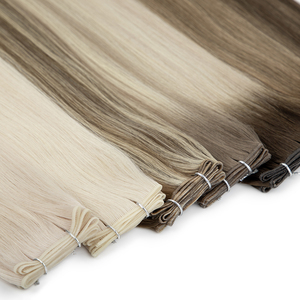 Extensiones de cabello ruso Cutícula alineada Cabello humano Extensiones de cabello de trama Genius dibujado Doble - Product Image 1