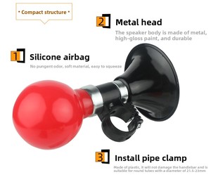<span class=keywords><strong>Klaxon</strong></span> d'air pour vélo d'enfant, sonnette puissante à pression pour draisienne, scooter, voiturette de bébé, motif dessin animé I LOVE MY BIKE, pour rénovation/amélioration. - Product Image 5