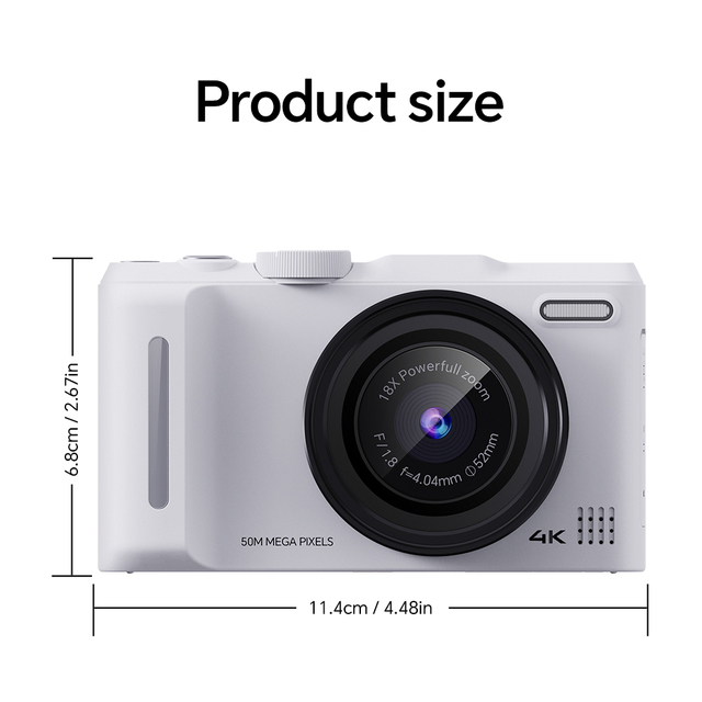 CMOS Sensor Mirrorless Camera for Kids 4K Video Photography 8+ Filters 17x-30x Optical Zoom 2"-3" Rechargeable Battery