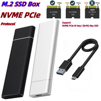 Box Esterno Portatile USB3.1 Tipo C per SSD M.2 NGFF da 1TB, Enclosure per Disco Rigido Mobile M2 a USBC