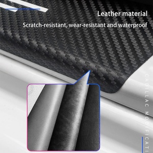 KLT Nuevo Juego de 4 Protectores de Umbral de Puerta para Coche con Logotipo UV, Protector de Vinilo Antirrayas, Tira de Umbral de Fibra de Carbono de Alta <span class=keywords><strong>Calidad</strong></span> - Product Image 4