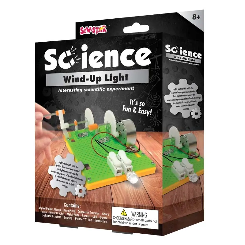 Renk kutusu bilim DIY oyuncaklar mekanik oyuncaklar rüzgar-up ışık kiti kolay işletmek eğitici bilim laboratuvarı kiti için çocuklar