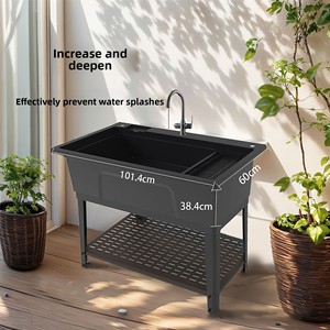 Nouvelle Version Améliorée Grande Capacité Bac de Lavage Domestique Moderne en Plastique Blanc/Noir Épais et Durable pour la Lessive Y - Product Image 6