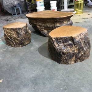 Juego de Mesa y Sillas de FRP con Acabado de Madera, Resistentes al Agua, para Jardín, Patio, Cafetería, Hotel, Muebles de Arte, Hecho en China, <span class=keywords><strong>Guatemala</strong></span> - Product Image 4