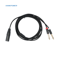 1/4 ganda laki-laki ke XLR laki-laki Y kabel pemisah konektor berlapis emas 3Pin XLR ke ganda 6.35mm TS kabel colokan Mono untuk Mixer