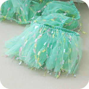 Deepeel AP439 10cm Sewing Accessories Trim Ribbon Fabric Child Doll Mesh Skirt Wedding Mesh Fold <strong>Lace</strong> - Product Image 6