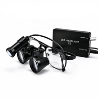 Loupe dentaire éclairée par LED 2,5x 3,5x avec filtre jaune, alimentation électrique, loupes chirurgicales médicales avec lumière d'inspection