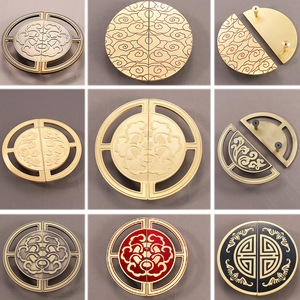 New Chinese Style Brass <b>Cabinet</b> Door Handle Round Embossed Design For Wardrobe Modular Installation Durable Furniture <b>Knob</b> - Product Image 3