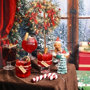 Bougie parfumée au vin chaud de Noël pour décoration intérieure haut de gamme, <span class=keywords><strong>cire</strong></span> de gel longue durée, cadeau romantique en boîte - Product Image 2