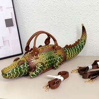 Sacs à main de luxe fantaisie en forme d'alligator pour femmes, sacs de créateur 3D en forme de crocodile, sacs à main créatifs à poignée supérieure en forme d'animal