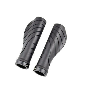 Nouvelles poignées de guidon de vélo transfrontalières 22,2 mm noires ergonomiques en caoutchouc pour vélo de route avec anneau de verrouillage en métal fixe - Product Image 1