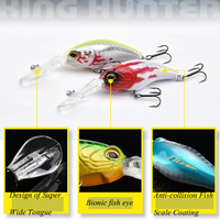 LUTAC Leurres de pêche Long Casting Flottant Crank Bait ABS Plastic Laser Coating Skin Double VMC Treble Hook Hard Baits 55mm/11g
