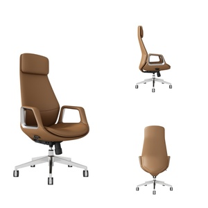 Silla de oficina de cuero PU ajustable ergonómica giratoria de lujo con respaldo alto Silla ejecutiva Boss Manager Silla de oficina en casa - Product Image 1