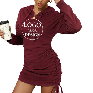 Abiti con Cappuccio Eleganti e alla Moda per Donna con Logo Personalizzato OEM, Vestiti Casual con Spalle Scoperte e Grafiche - Product Image 1