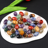 Perles de riz en pierre gemme 13x18MM sculptées, trou large 4MM, pour la fabrication de bijoux DIY (bracelets, colliers) - Marque Zitian