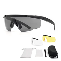Lunettes de Tir de Sécurité Z87.1 Tactiques Monture TR90 Anti-UV400 Coupe-Vent, Verres Épais de 2.4mm, Avec 3 Lentilles