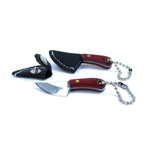 Mini Navaja de Bolsillo con Llavero y Funda de Cuero, Pequeños Cuchillos EDC, Abridor de Cajas de Paquetes Express - Product Image 2