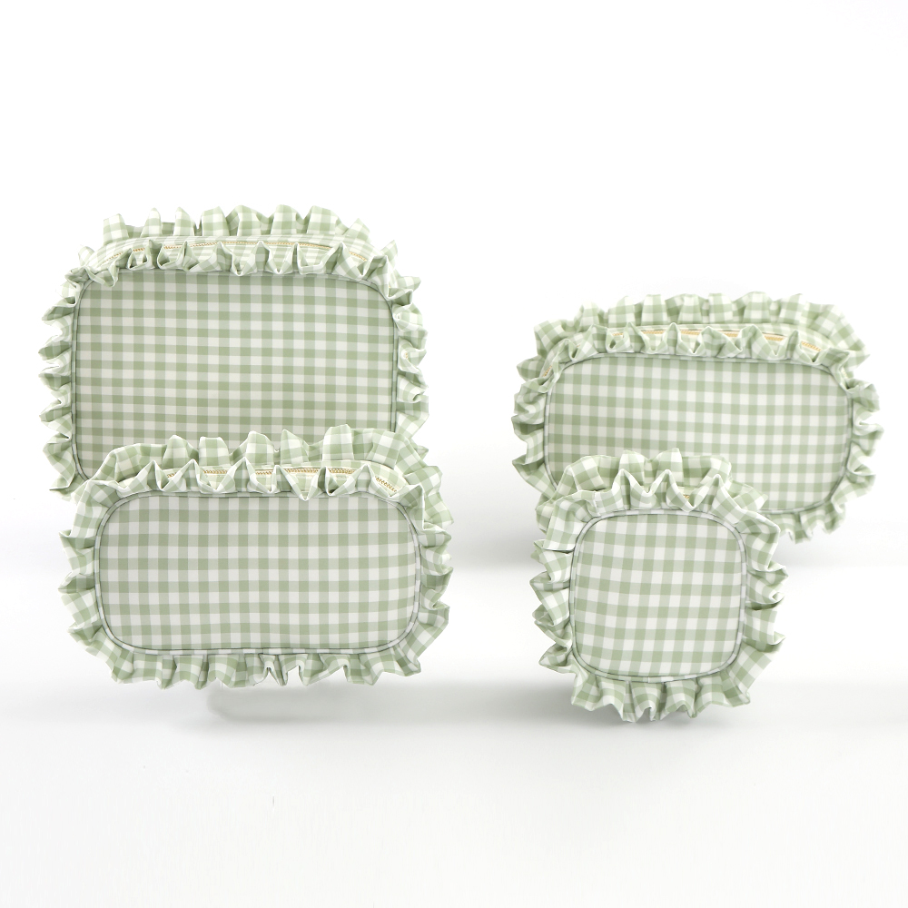 Green Ruffle Makeup Bag