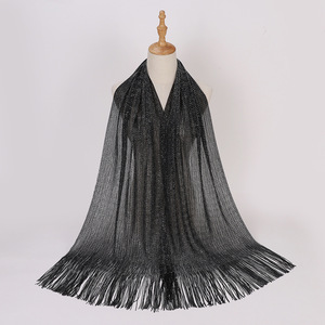 新作モノクロシフォンスカーフ観光バケーションビーチ<span class=keywords><strong>Hijab</strong></span>エアコン付きタオル女性用二重目的ショールスカーフ - Product Image 6