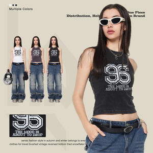 2024 été nouveau lavé et ancien impression numérique gilet femmes pur désir rue danse Hottie sans manches débardeurs - Product Image 1