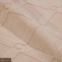 Tapis minimaliste italien LandScopeTech sur mesure, motif diamant 3D, beige clair, en polypropylène, poils de 7 mm, avec envers en coton tissé