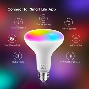 Chiếu Sáng LED + Màu BR30 Bóng Đèn LED Trong Nhà Với Điều Khiển Từ Xa, Liên Kết Đến 10 Đơn Vị Thay Thế 65 Watt, Toàn Phổ - Product Image 2