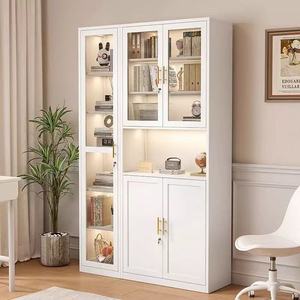 Estantería de acero abierta, puerta <span class=keywords><strong>blanca</strong></span> de doble acristalamiento, de suelo a techo, almacenamiento hueco, ignífugo, impermeable y a prueba de herrumbre para dormitorio - Product Image 3