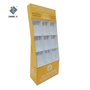 Soporte de exhibición de suelo de cartón con rejilla de libro Pop personalizado OEM, estante de exhibición de suelo de papel para librería - Product Image 2