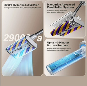 Aspiradora Inalámbrica de Mano con 25000 Pa de Potente Succión, Motor sin Escobillas de 120 W, Batería de 2500 mAh para Hogar, Pisos y Alfombras - Product Image 3