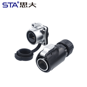 IP67 không thấm nước công nghiệp hàng không kết nối M24 LP24 RJ45 cổng mạng kim loại vuông mặt bích Bảng điều chỉnh gắn kết nữ ổ cắm Adapter - Product Image 3