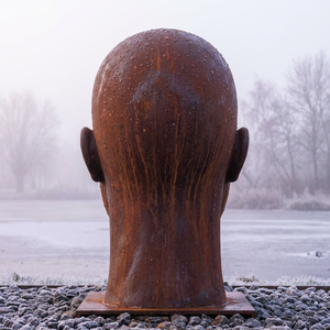 Escultura Grande de Rostro Humano en Acero Corten, Resistente a la Intemperie, para Arquitectos de Paisajes y Decoración de Jardines - Product Image 4