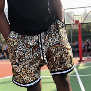 Shorts de bain mi-taille OEM de haute qualité pour hommes, en toile respirante, à imprimé numérique, avec cordon de serrage, style formel - Product Image 2