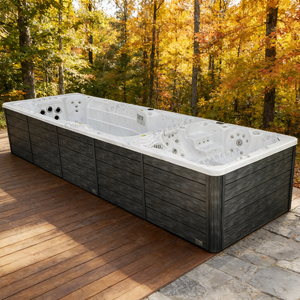 Piscina climatizada al aire libre de 8m Sistema controlado inteligente Interfaz fácil de usar Equipo de natación para el hogar de alta calificación - Product Image 1