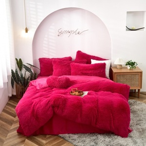 Wholesale Mink Velvet Bedding <b>Set</b> Soft Plush Winter Bed <b>Set</b> Warm <b>Duvet</b> Cover Bed Sheet Pillowcase Home Textile - Product Image 1