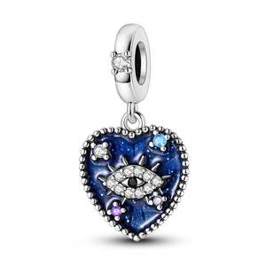 Bracelet DIY de <span class=keywords><strong>voyage</strong></span> dans le désert, perles, design Pharaon égyptien ancien, pendentif plaqué argent, pierre de zircon, forme cœur, style original - Product Image 4