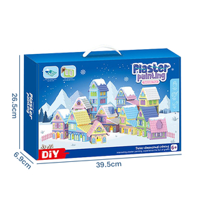 Kit de pintura de yeso DIY, casa de nieve de cuento de hadas, set de construcción de diorama 3D, juguete educativo de arte y manualidades para niños, juego creativo - Product Image 6