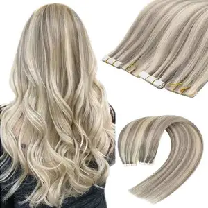 Extensiones de cabello humano 100% sin procesar, pelo brasileño sin procesar, largo, 12- 32 pulgadas, Color Piano, cinta sedosa recta
