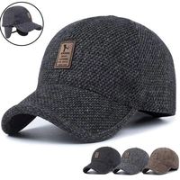 Casquette de baseball et de golf unisexe en toile 100 % coton, réglable, avec cache-oreilles, épaisse, pour toutes les saisons – Vente en gros