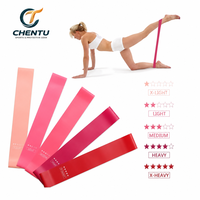 Goldeng TPE Resistance Ring Yoga Circle Fitness Elastic Band 600mm Set Latihan Multifungsi 5 Buah dengan Tas Penyimpanan