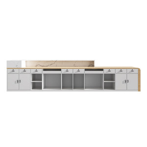 เคาน์เตอร์ต้อนรับแบบเรียบง่ายทันสมัย ทำจาก MDF พร้อมที่เก็บของ สำหรับสำนักงาน โรงแรม ร้านเสริมสวย และร้านค้าปลีก - Product Image 5