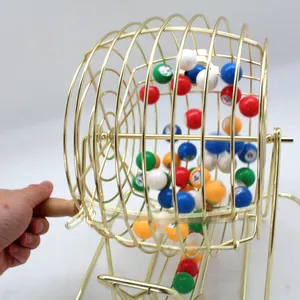 Cage de bingo en métal de 8 pouces avec options de couleur or et cage de 29cm de hauteur uniquement