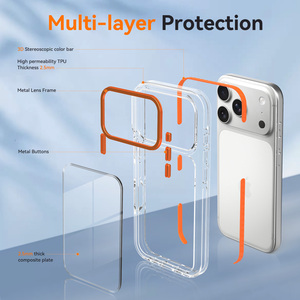 Funda Protectora para Teléfono con Logotipo Personalizado, Diseño Anti-Rayones, Marco Metálico Naranja para Lente, Protección Contra Impactos, Venta al Por Mayor - Product Image 5
